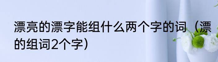 漂亮的漂字能组什么两个字的词（漂的组词2个字）