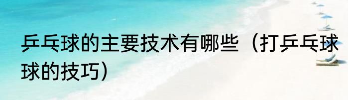 乒乓球的主要技术有哪些（打乒乓球球的技巧）
