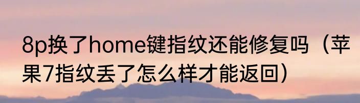 8p换了home键指纹还能修复吗（苹果7指纹丢了怎么样才能返回）