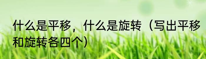 什么是平移，什么是旋转（写出平移和旋转各四个）