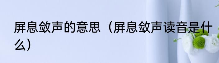 屏息敛声的意思（屏息敛声读音是什么）