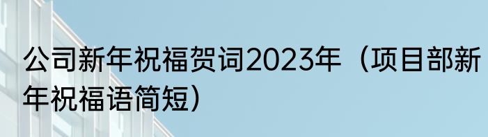 公司新年祝福贺词2023年（项目部新年祝福语简短）