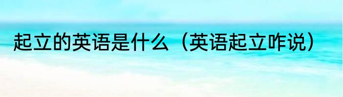 起立的英语是什么（英语起立咋说）