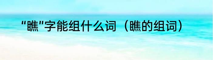 “瞧”字能组什么词（瞧的组词）