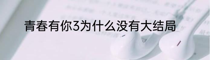 青春有你3为什么没有大结局