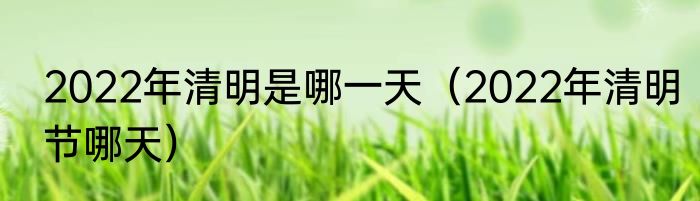 2022年清明是哪一天（2022年清明节哪天）