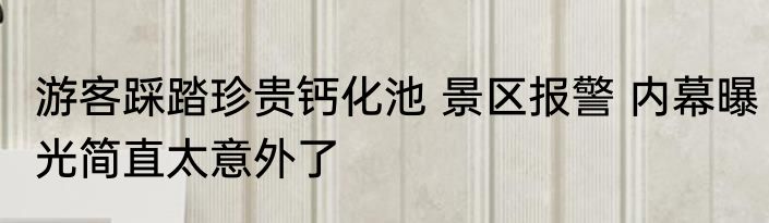 游客踩踏珍贵钙化池 景区报警 内幕曝光简直太意外了