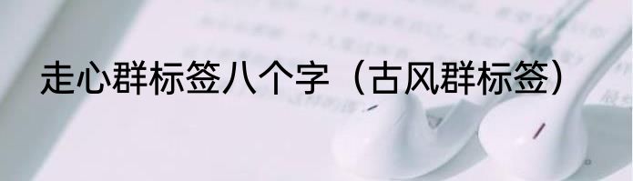 走心群标签八个字（古风群标签）