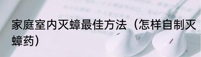 家庭室内灭蟑最佳方法（怎样自制灭蟑药）