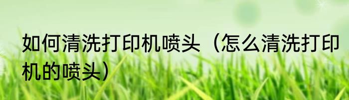 如何清洗打印机喷头（怎么清洗打印机的喷头）