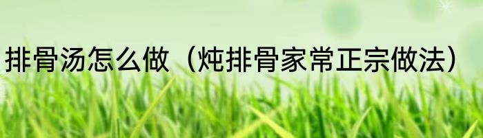 排骨汤怎么做（炖排骨家常正宗做法）