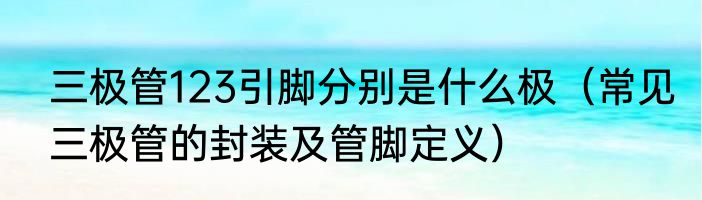 三极管123引脚分别是什么极（常见三极管的封装及管脚定义）