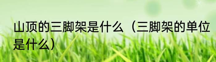 山顶的三脚架是什么（三脚架的单位是什么）