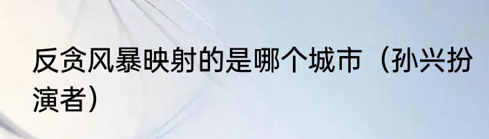 反贪风暴映射的是哪个城市（孙兴扮演者）