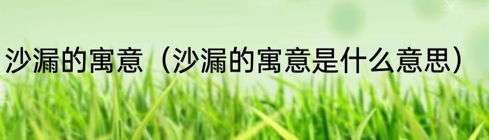 沙漏的寓意（沙漏的寓意是什么意思）