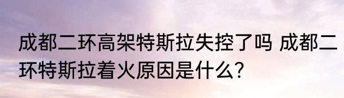 成都二环高架特斯拉失控了吗 成都二环特斯拉着火原因是什么？