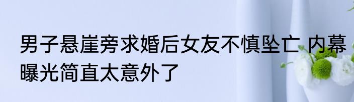 男子悬崖旁求婚后女友不慎坠亡 内幕曝光简直太意外了