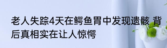老人失踪4天在鳄鱼胃中发现遗骸 背后真相实在让人惊愕