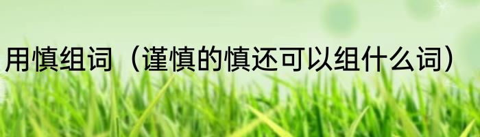 用慎组词（谨慎的慎还可以组什么词）