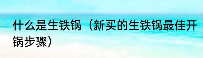 什么是生铁锅（新买的生铁锅最佳开锅步骤）