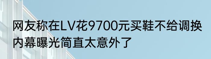网友称在LV花9700元买鞋不给调换 内幕曝光简直太意外了