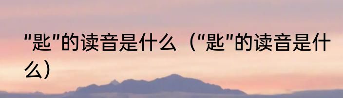 “匙”的读音是什么（“匙”的读音是什么）