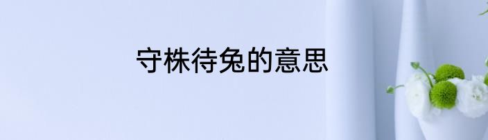 守株待兔的意思