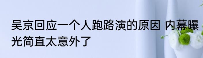 吴京回应一个人跑路演的原因 内幕曝光简直太意外了