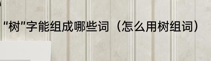“树”字能组成哪些词（怎么用树组词）