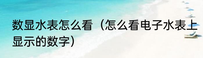 数显水表怎么看（怎么看电子水表上显示的数字）