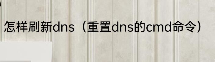 怎样刷新dns（重置dns的cmd命令）