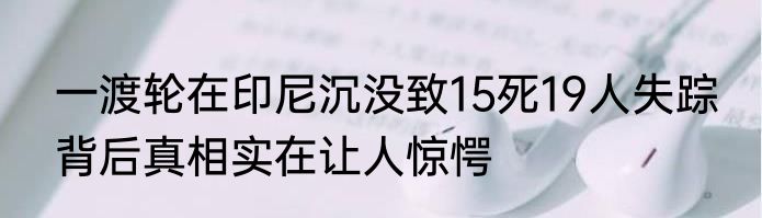 一渡轮在印尼沉没致15死19人失踪 背后真相实在让人惊愕