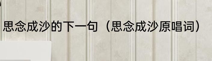 思念成沙的下一句（思念成沙原唱词）