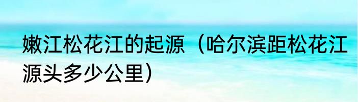 嫩江松花江的起源（哈尔滨距松花江源头多少公里）