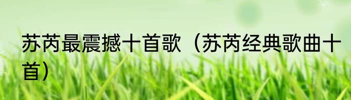 苏芮最震撼十首歌（苏芮经典歌曲十首）