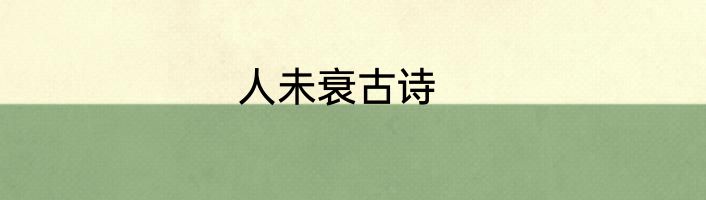 人未衰古诗