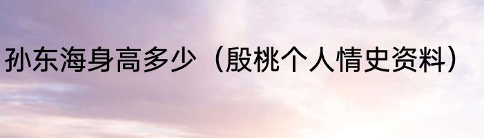 孙东海身高多少（殷桃个人情史资料）