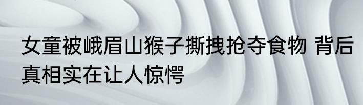 女童被峨眉山猴子撕拽抢夺食物 背后真相实在让人惊愕