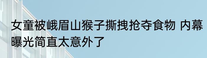 女童被峨眉山猴子撕拽抢夺食物 内幕曝光简直太意外了