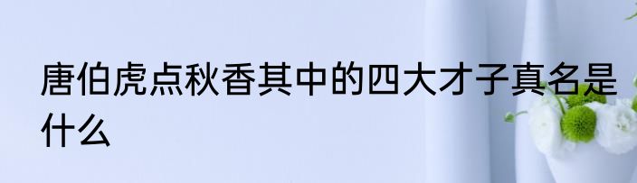 唐伯虎点秋香其中的四大才子真名是什么