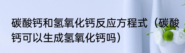 碳酸钙和氢氧化钙反应方程式（碳酸钙可以生成氢氧化钙吗）