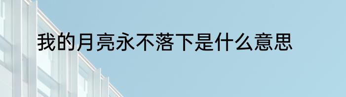 我的月亮永不落下是什么意思