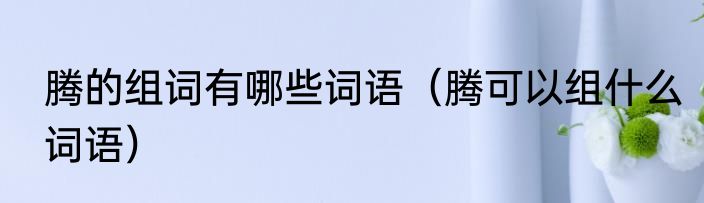 腾的组词有哪些词语（腾可以组什么词语）