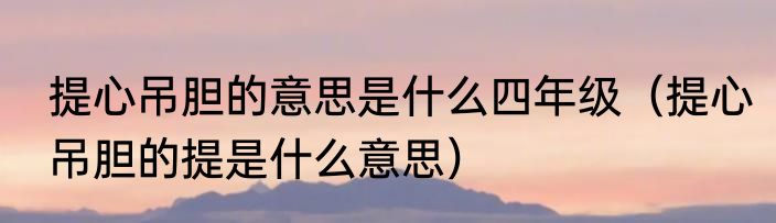 提心吊胆的意思是什么四年级（提心吊胆的提是什么意思）