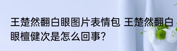 王楚然翻白眼图片表情包 王楚然翻白眼檀健次是怎么回事？