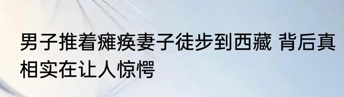 男子推着瘫痪妻子徒步到西藏 背后真相实在让人惊愕