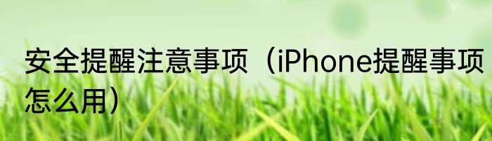 安全提醒注意事项（iPhone提醒事项怎么用）