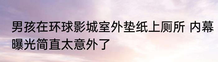 男孩在环球影城室外垫纸上厕所 内幕曝光简直太意外了