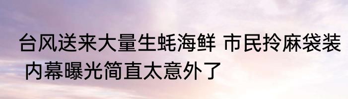 台风送来大量生蚝海鲜 市民拎麻袋装 内幕曝光简直太意外了
