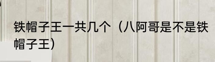 铁帽子王一共几个（八阿哥是不是铁帽子王）